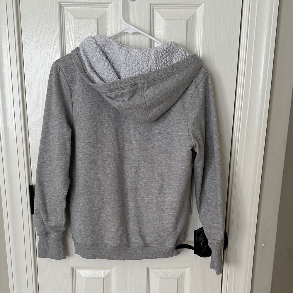 Disney Girls Gray Minnie Mouse Sherpa-Lined Zip Hoodie - Picture 4 of 4